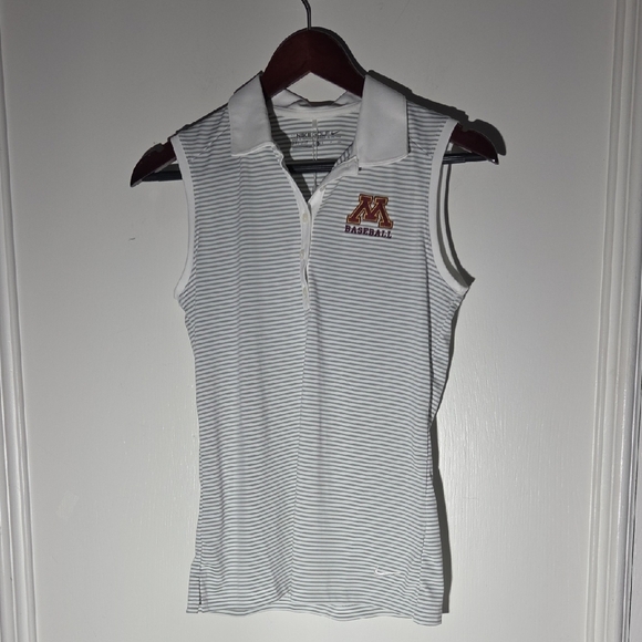 Nike Striped Sleeveless Polo Shirt NWT - Picture 1 of 8